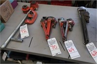 LOT, (4) ASSORTED PIPE WRENCHES