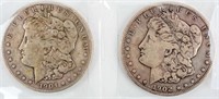 Coin 2 Morgan Silver Dollars 1904-S & 1902-S