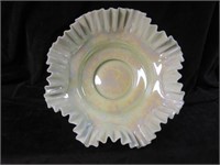 LARGE IRRIDESCENT RUFFLED BOWL 4.5"T X 13"W