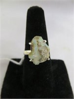 STERLING SILVER ROUGH NATURAL OPAL RING SZ 8.5