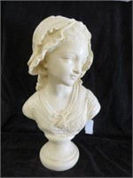 FRENCH BUST SIGNED PARIS GRINAM NIAM 18"T