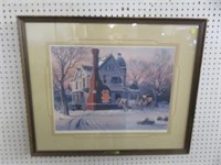FRAMED PRINT "EARLY TEXAS WINTER" SIGNED JAMES