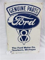 METAL "GENUINE PARTS FORD" SIGN 16"T X 11"W