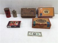 Vtg Tins w/ (3) Cigar Boxes