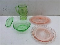 Lot of Depression Glass    (2) Pcs Have Chips