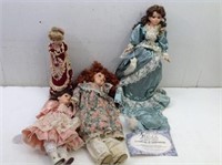 (4) Porcelain Dolls as Shown