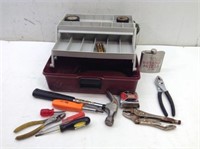 Plastic Tool Box w/ Some Tools