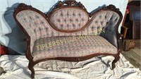 Victorian carved grapevine parlor sofa 65x29x40h