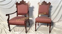 Pair of Victorian era arm chair with matching