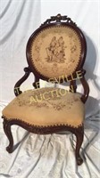 Victorian rose carved parlor chair