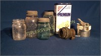 4 jars/Aladdin lamp burner/cracker tin/ juice