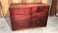 Old Wood 4 drawer file cabinet 36wx23hx18d