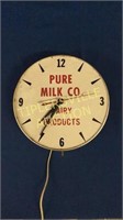 Pure milk co. 10" Clock works