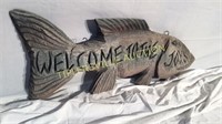 Wooden welcome fish 36x13.5h