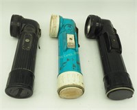 3 Bell Sys Bright Star Used Angle Flashlights Lot