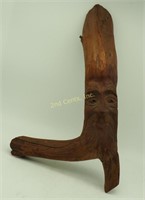 Vtg Hand Carved Folk Art Wood Gnome Signed Art