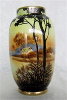 Hand Painted Nippon Vase 8"