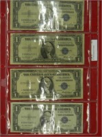 (4) 1935 Series $1 Silver Certificates
