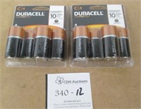 2 Packs Duracell "C" Batteries 4 Pack