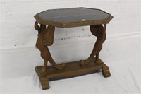 Vintage Octagon top Side Table w/ metal swan base