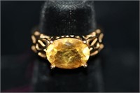 14 kt yellow gold ladies diamond ring feat 3 ct