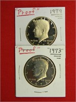 1973-S, 1979-S Proof Kennedy halves