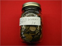 Jar of 560 Wheat cents