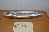 HAMMERED SILVER PLATE SERVING BOAT