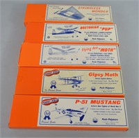 5pc Peck Polymers Balsa Airplane Kits Unbuilt