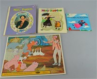 Vtg Mary Poppins Books, Puzzle & Record Lot