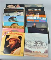 19pc Country Records w/ Willie Nelson & J Cash
