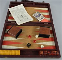 Vtg Backgammon Set w/ Bakelite Chips
