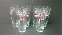 Set Of 6 Coors Light Drinking Glasses