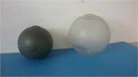 2 Antique Blown Glass Fishing Net Floats Found On