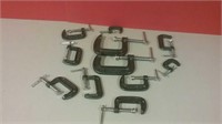 Lot Of Various Sized Mastercraft C- Clamps Unused