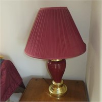 Pair of Burgandy Ceramic Lamps