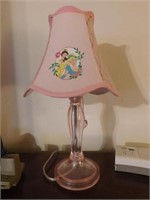 Cinderella - Snow White pink lamp, 18" tall