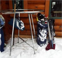 Store clothing rack, RH golf club set with bag,
