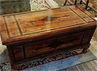 Inlaid cedar chest.