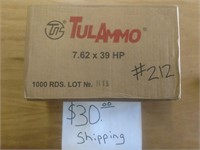 Tula 7.62x39 Case of 1,000 Rounds 124grn