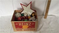 Box of vintage Christmas items