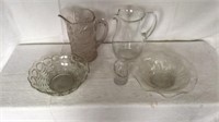 Five pieces of miscellaneous pattern glass