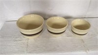 Set of three graduated mixing bowls