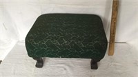 Green upholstered footstool