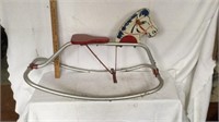 Aluminum and wooden child’s rocking horse
