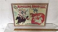 Ringling Brothers advertisement on cork board