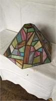 Hexagon art glass lampshade