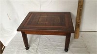 Inlaid wooden step stool