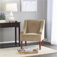 Swoop Arm Velvet Accent Chair Natural