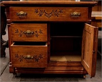 Antique Small Maple Wood Buffet Sideboard Cabinet
